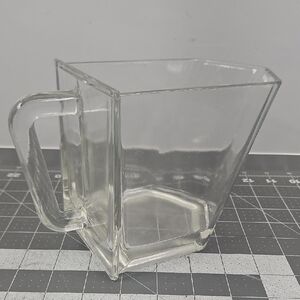 Clear Glass Square Pitcher with Handle